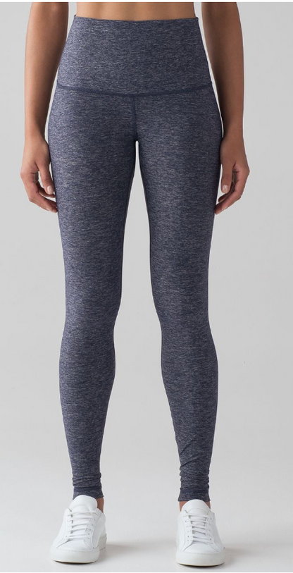 Lululemon Wunder Under Pant Hi-Rise Heathered Deep Navy 31" Inseam Sz 4