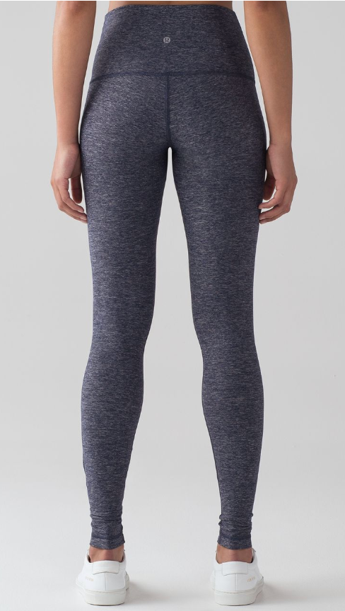 Lululemon Wunder Under Pant Hi-Rise Heathered Deep Navy 31" Inseam Sz 4