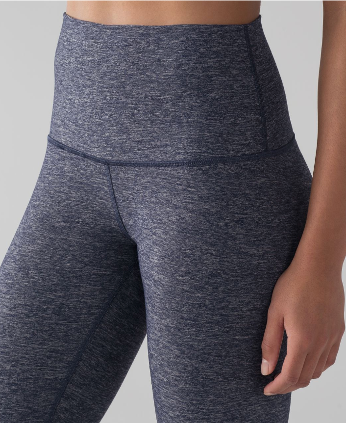 Lululemon Wunder Under Pant Hi-Rise Heathered Deep Navy 31" Inseam Sz 4