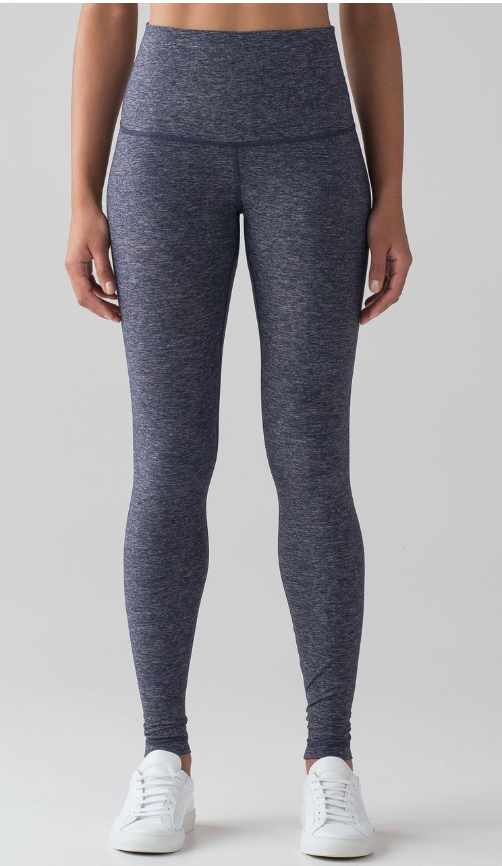 Lululemon Wunder Under Pant Hi-Rise Heathered Deep Navy 31" Inseam Sz 4