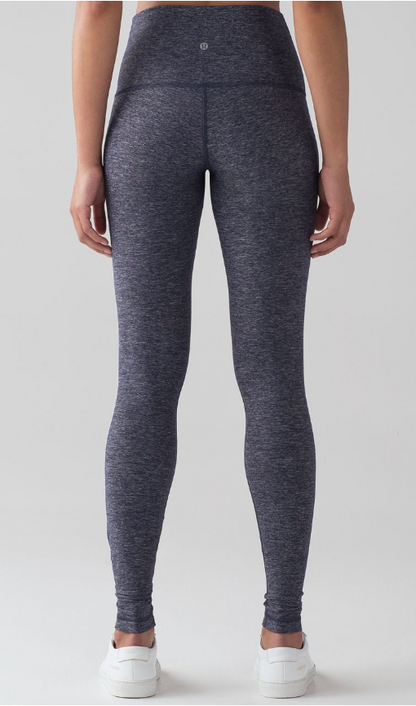 Lululemon Wunder Under Pant Hi-Rise Heathered Deep Navy 31" Inseam Sz 4