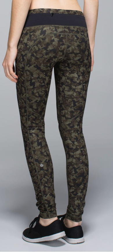 Lululemon Speed Tight III Mystic Jungle Fatigue Green Black/Black 30" Inseam Sz 4
