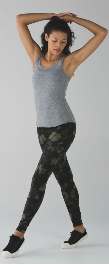 Lululemon Wunder Under Pant Hi-Rise Biggie So Fly Butterfly Fatigue Green Black 31" Inseam Sz 4