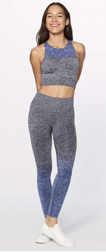 Lululemon Balance & Resist 7/8 Tight 25" Inseam Midnight Navy/White/Psychic Sz 4
