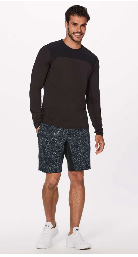 Lululemon T.H.E. Short 9" Inseam Linerless Inked Light Cast Black Sz 32-33/Med