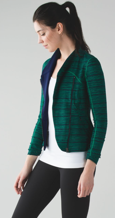 Lululemon Precision Jacket Cyber Jungle Hero Blue Sz 8