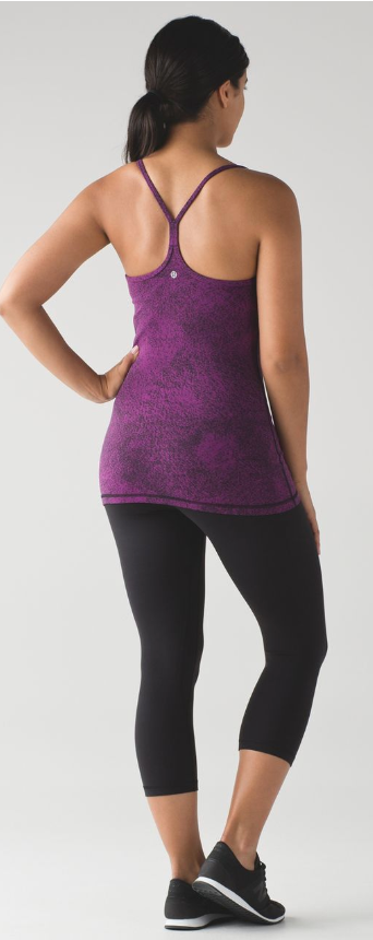 Lululemon Power Y Tank Spray Jacquard Aurora Black Sz 8