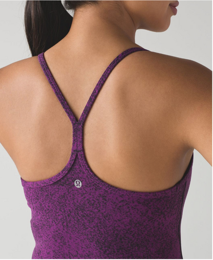 Lululemon Power Y Tank Spray Jacquard Aurora Black Sz 8