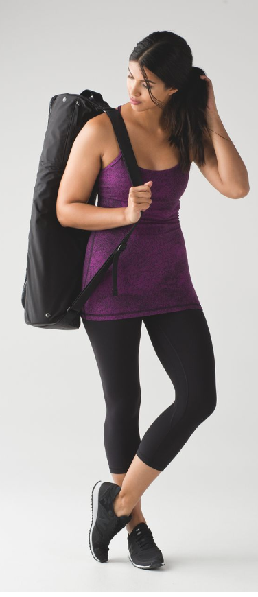 Lululemon Power Y Tank Spray Jacquard Aurora Black Sz 8