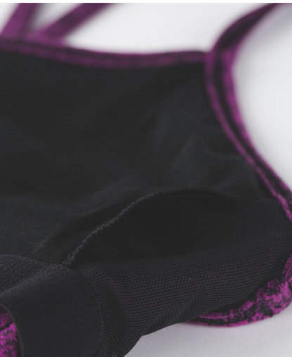 Lululemon Power Y Tank Spray Jacquard Aurora Black Sz 8
