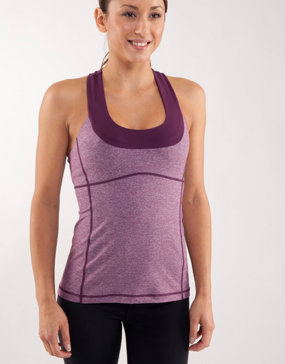 Lululemon Scoop Neck Tank Heathered Plum/Plum Sz 8 Brand New