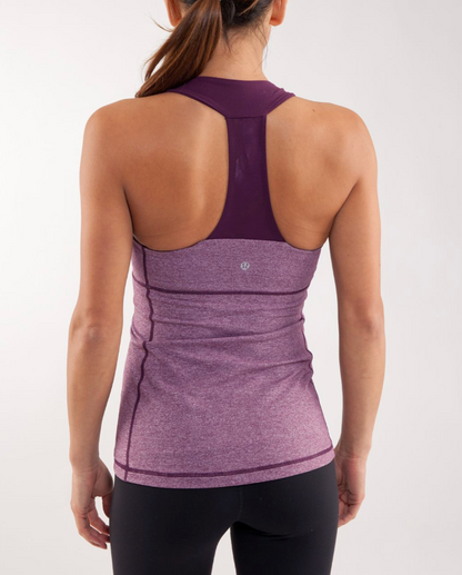 Lululemon Scoop Neck Tank Heathered Plum/Plum Sz 8 Brand New