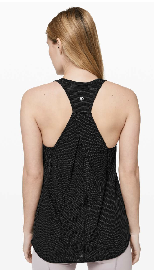 Lululemon Essential Tank Black Gold Stitching Sz 8