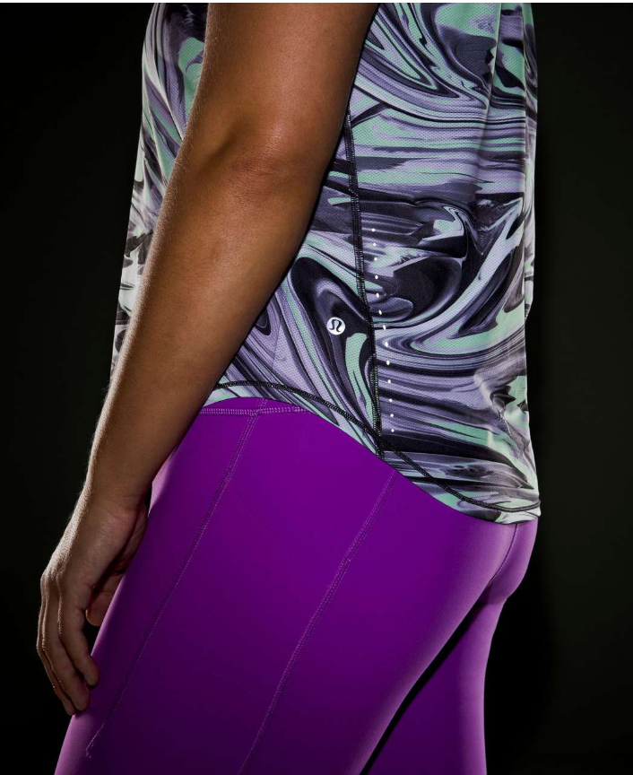 Lululemon High-Neck Running and Training Top Paint Glide Warp Multi Sz 8 Brand New