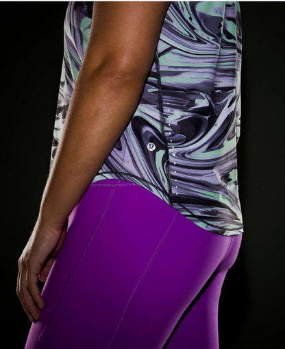 Lululemon High-Neck Running and Training Top Paint Glide Warp Multi Sz 8 Brand New