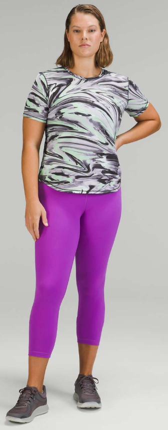 Lululemon High-Neck Running and Training Top Paint Glide Warp Multi Sz 8 Brand New