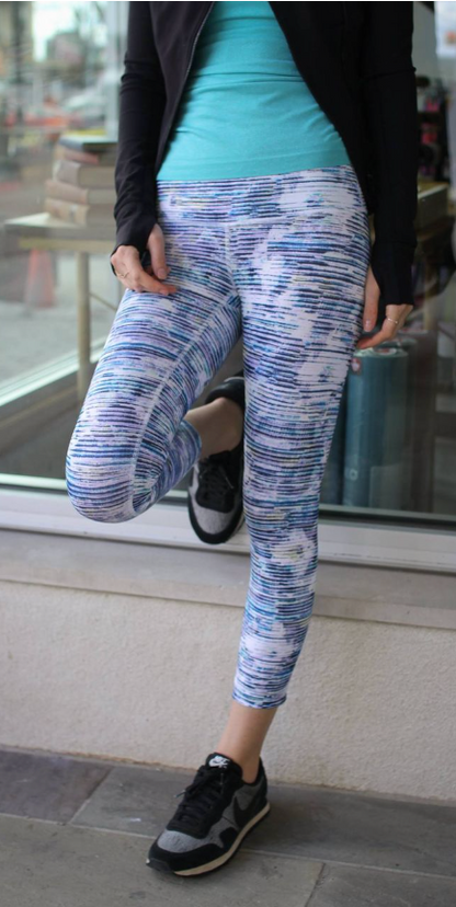 Lululemon Wunder Under Crop 21" Inseam Blurry Belle Multi Sz 8 Brand New