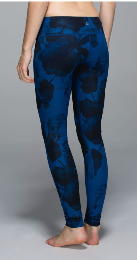 Lululemon Wunder Under Pant  31" Inseam Jumbo Inky Floral Black Inkwell Sz 8