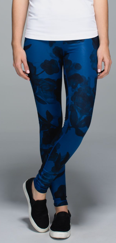 Lululemon Wunder Under Pant  31" Inseam Jumbo Inky Floral Black Inkwell Sz 8
