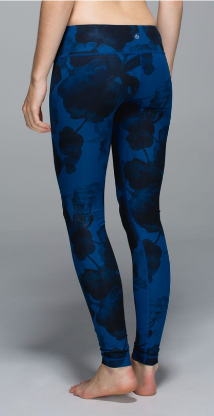Lululemon Wunder Under Pant  31" Inseam Jumbo Inky Floral Black Inkwell Sz 8