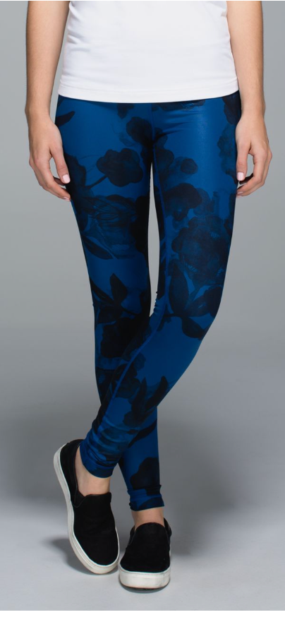 Lululemon Wunder Under Pant  31" Inseam Jumbo Inky Floral Black Inkwell Sz 8