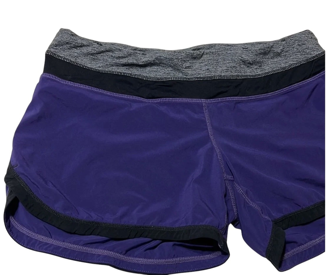 Lululemon Groovy Run Short 4.5" Inseam Power Purple Black Heathered Black Sz 8 Brand New RARE