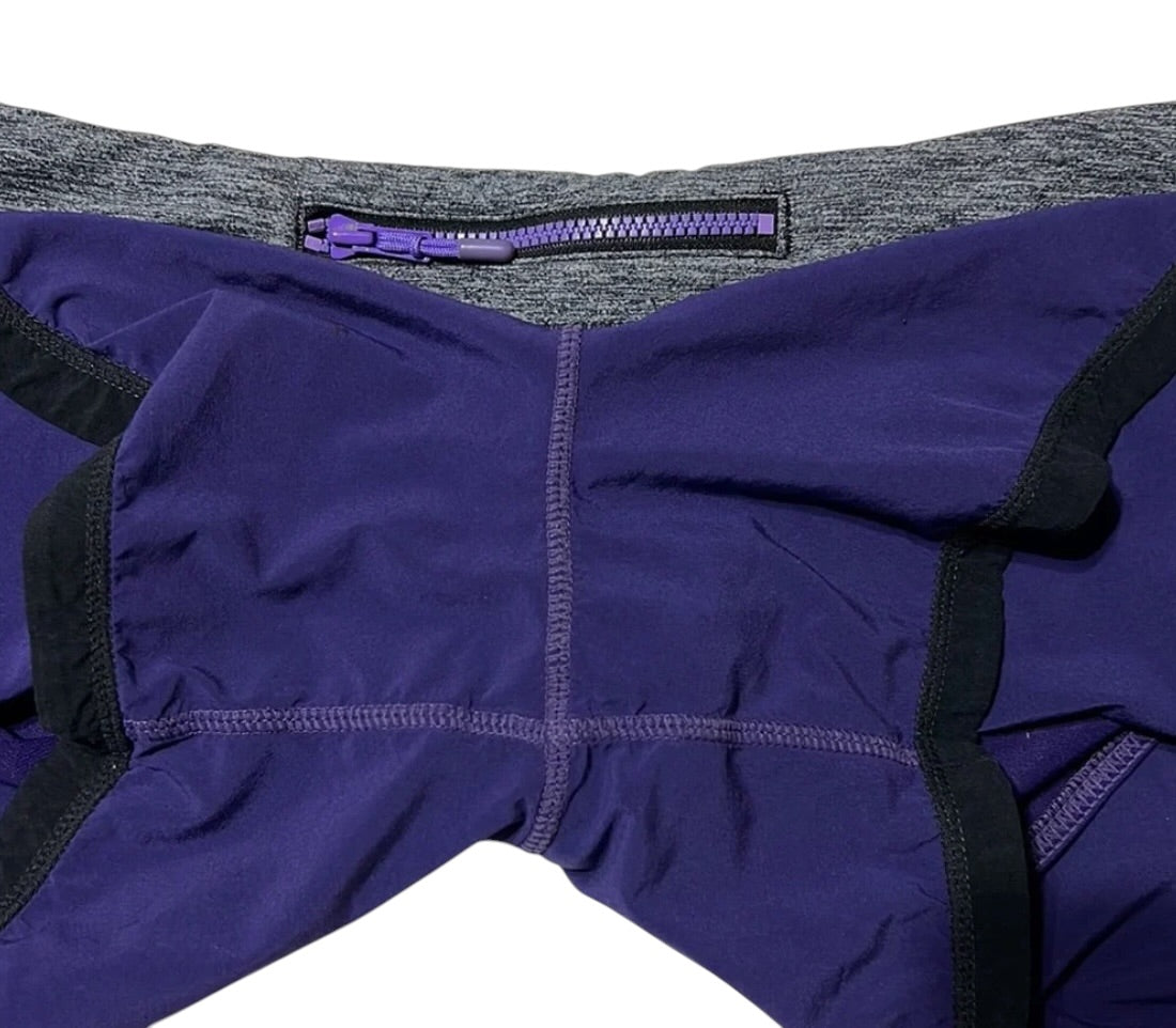 Lululemon Groovy Run Short 4.5" Inseam Power Purple Black Heathered Black Sz 8 Brand New RARE