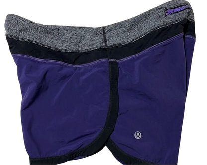Lululemon Groovy Run Short 4.5" Inseam Power Purple Black Heathered Black Sz 8 Brand New RARE