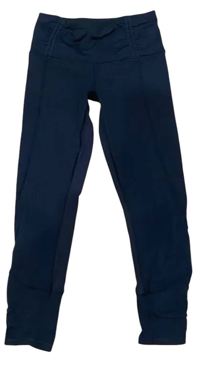 Lululemon Wunder Under Ruching 7/8 25" Inseam Black Sz 8