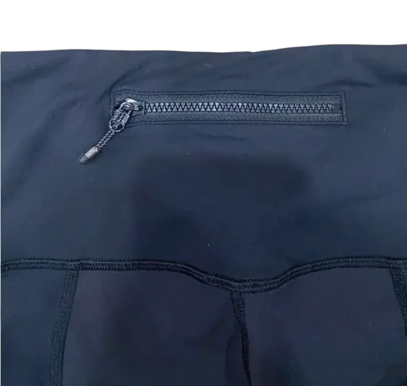 Lululemon Wunder Under Ruching 7/8 25" Inseam Black Sz 8