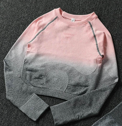 Gymshark Gradient Long Sleeve Pink and Gray Hombre' Med Top Brand New