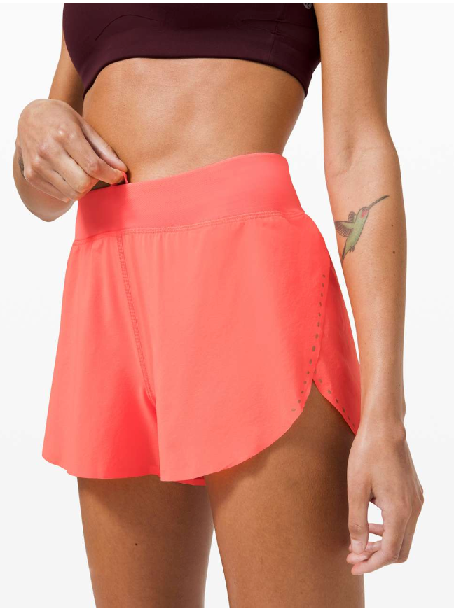Lululemon Find Your Pace Short 3" Inseam Lined Sunset Sz 10