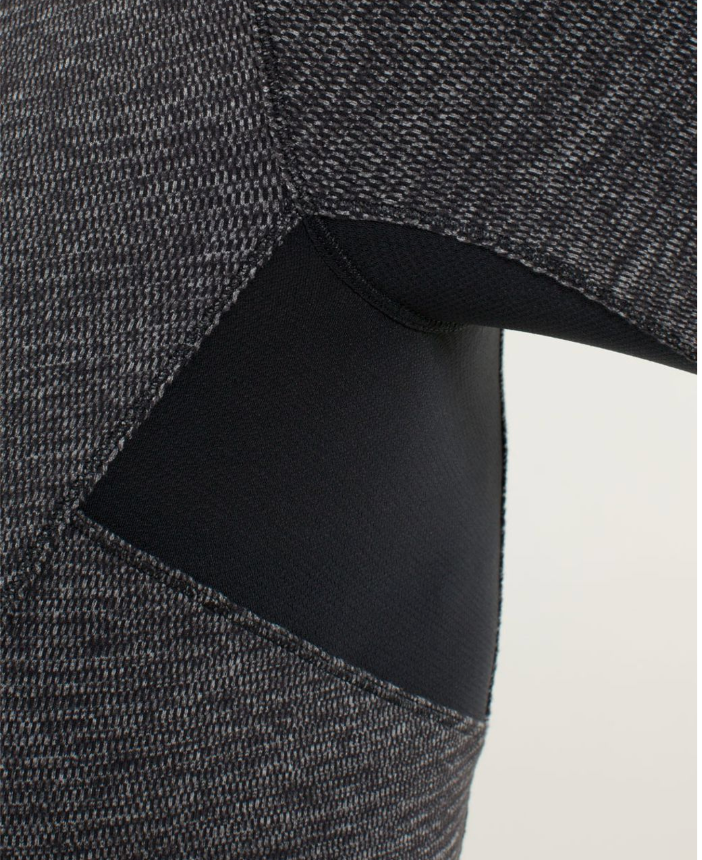 Lululemon Base Runner Long Sleeve Mini Check Pique Black Heathered Black Size 8