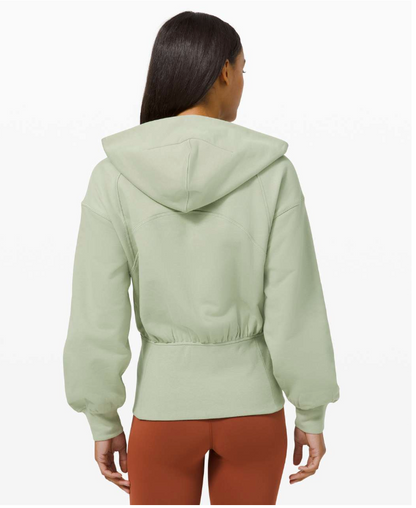 Lululemon Hugged-Waist Cotton Zip Hoodie Green Fern SZ 8 Brand New