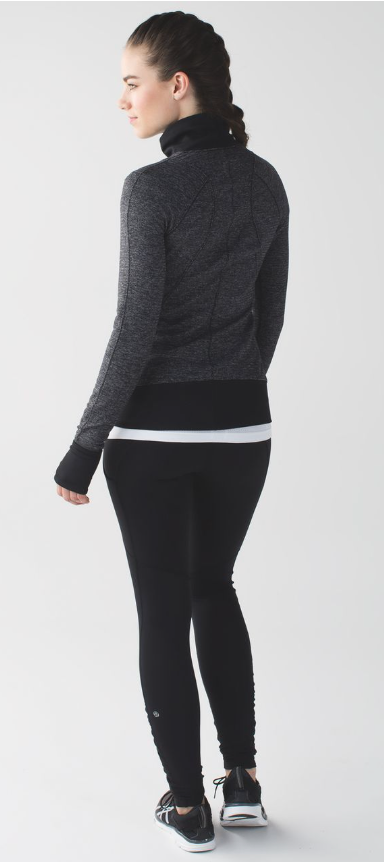 Lululemon Runderful 1/2 Zip Pullover Mini Check Pique Black Heathered Black Sz 8