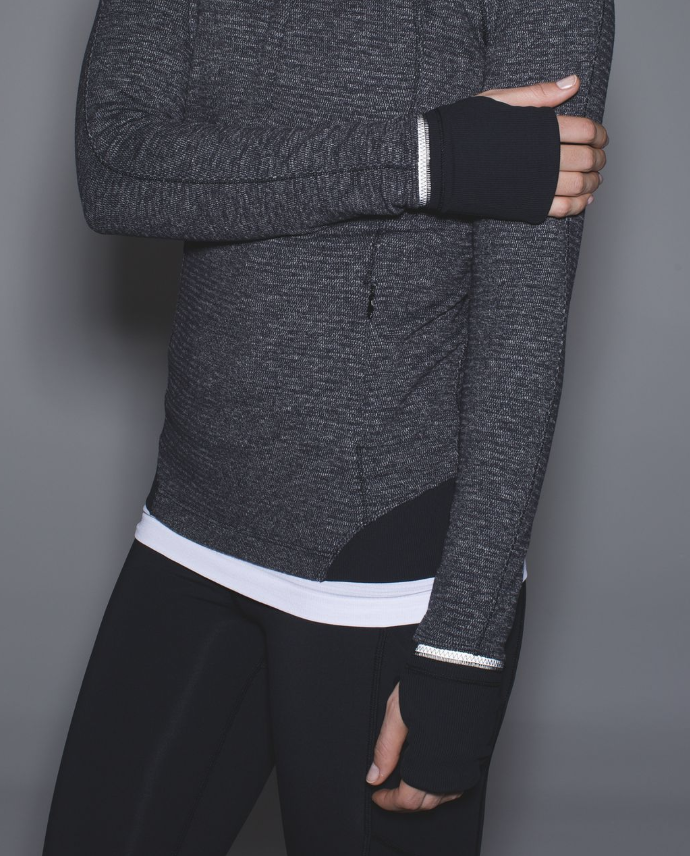 Lululemon Runderful 1/2 Zip Pullover Mini Check Pique Black Heathered Black Sz 8