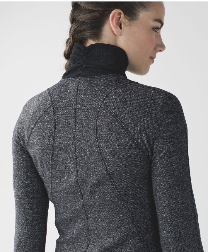 Lululemon Runderful 1/2 Zip Pullover Mini Check Pique Black Heathered Black Sz 8