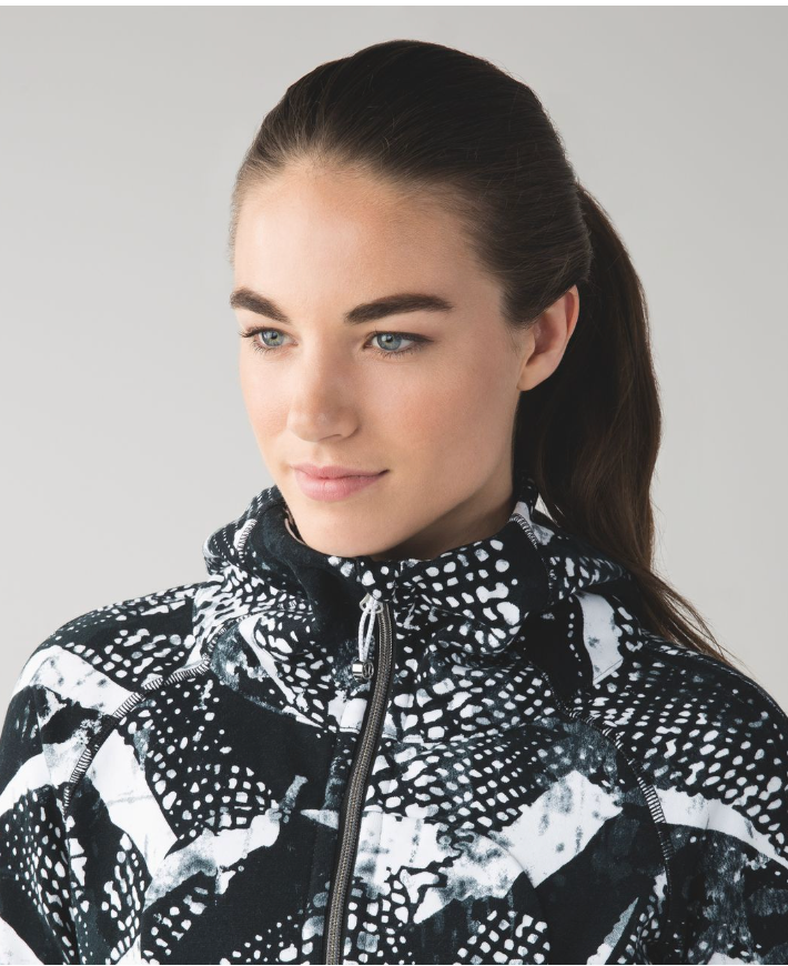 Lululemon Scuba Hoodie III Static Mist White Black/Black Sz 8