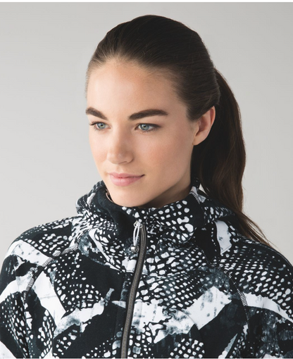 Lululemon Scuba Hoodie III Static Mist White Black/Black Sz 8