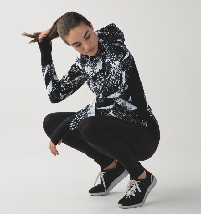 Lululemon Scuba Hoodie III Static Mist White Black/Black Sz 8