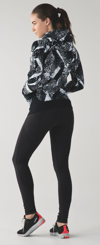 Lululemon Scuba Hoodie III Static Mist White Black/Black Sz 8