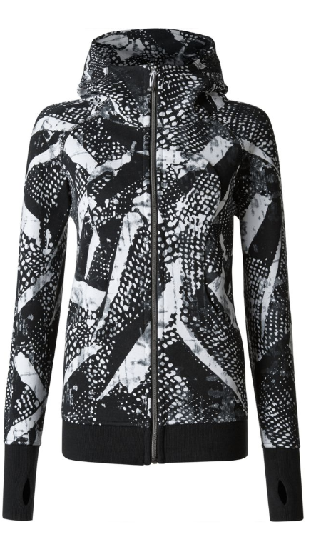Lululemon Scuba Hoodie III Static Mist White Black/Black Sz 8