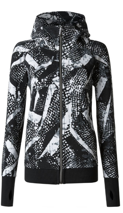 Lululemon Scuba Hoodie III Static Mist White Black/Black Sz 8