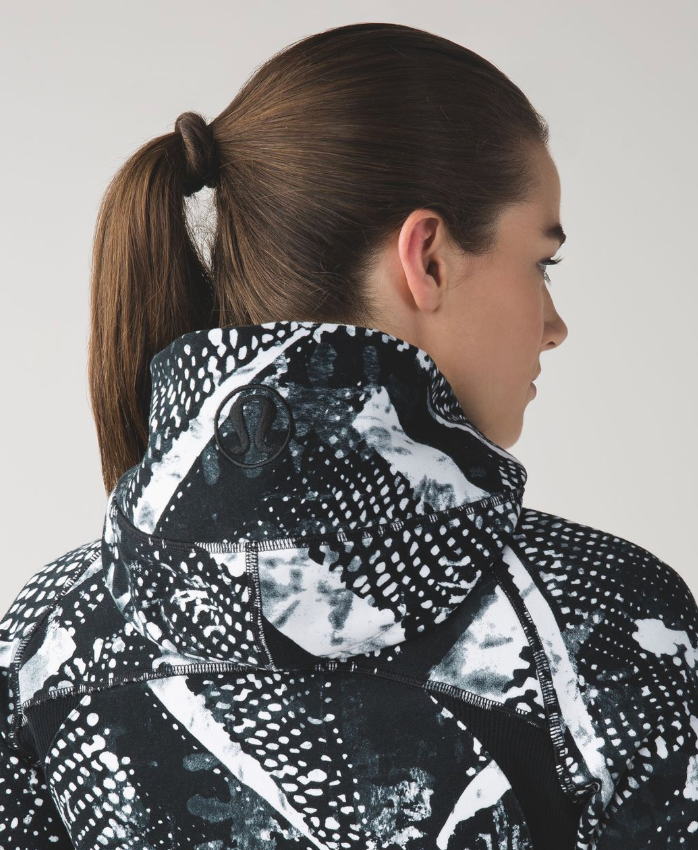 Lululemon Scuba Hoodie III Static Mist White Black/Black Sz 8