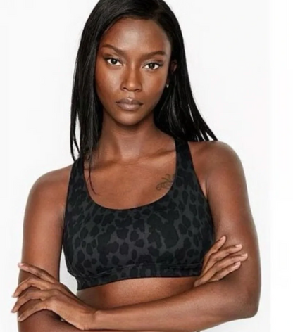 Victoria’s Secret Padded Smooth Strappy back sport bra Animal Print Sz Large