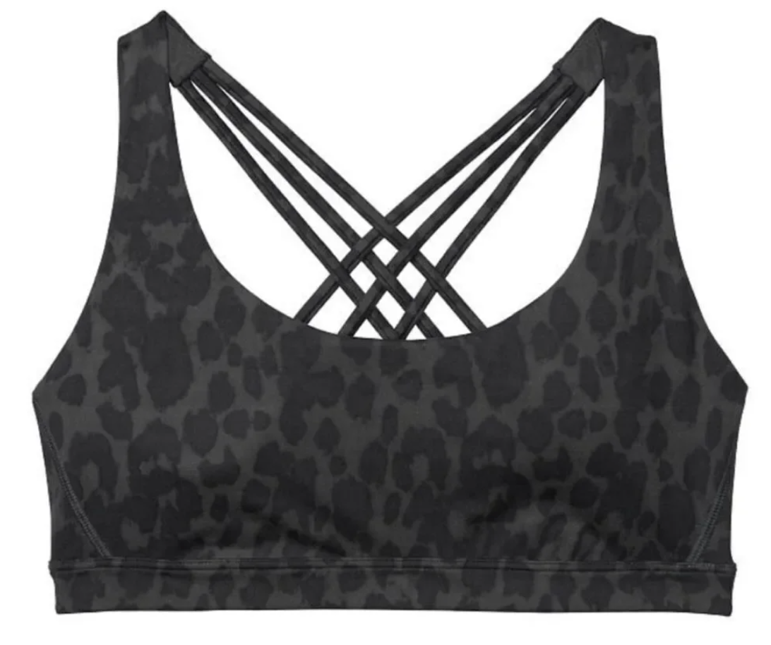 Victoria’s Secret Padded Smooth Strappy back sport bra Animal Print Sz Large
