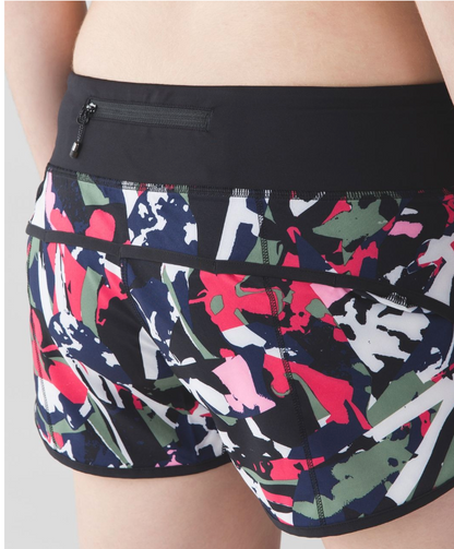 Lululemon Speed Short 2.5" Inseam Pop Cut Boom Juice Multi/Black Sz 10