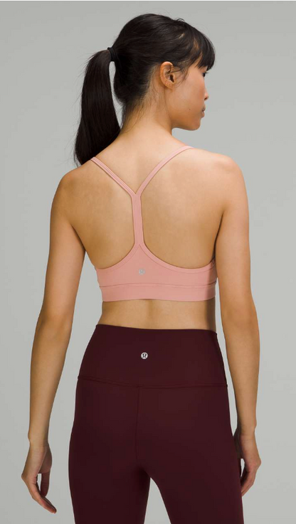 Lululemon Flow Y Bra Nulu Light Support, A–C Cups Pink Puff Sz 10