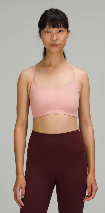 Lululemon Flow Y Bra Nulu Light Support, A–C Cups Pink Puff Sz 10
