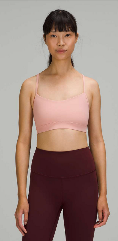 Lululemon Flow Y Bra Nulu Light Support, A–C Cups Pink Puff Sz 10